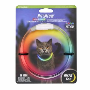 Rechargeable LED Cat Safety Necklace with Customizable Glow Modes for Nighttime Visibility