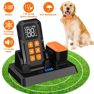 2-in-1 Wireless Electric Dog Fence and Remote Training System with Dual Waterproof Collars