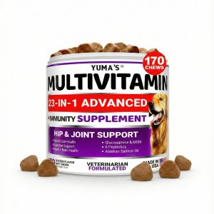 Advanced Daily Multivitamin for Dogs with Glucosamine – Comprehensive Joint and Immune Support Soft Chews
