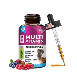 Comprehensive Liquid Multivitamin for Dogs and Cats with Glucosamine and Cranberry – Total Joint and Urinary Support