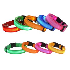 High-Visibility LED Glowing Pet Safety Collar – Weatherproof Nighttime Walking Light for Dogs and Cats