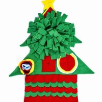 Interactive Christmas Pet Puzzle Snuffle Mat for Mental Stimulation and Slow Feeding