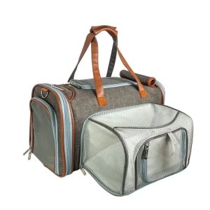 Luxury Expandable Soft Sided Pet Carrier for Small Dogs and Cats